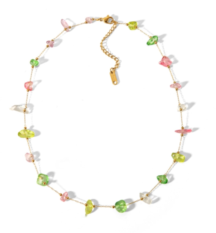 FLORA NATURAL STONE NECKLACE