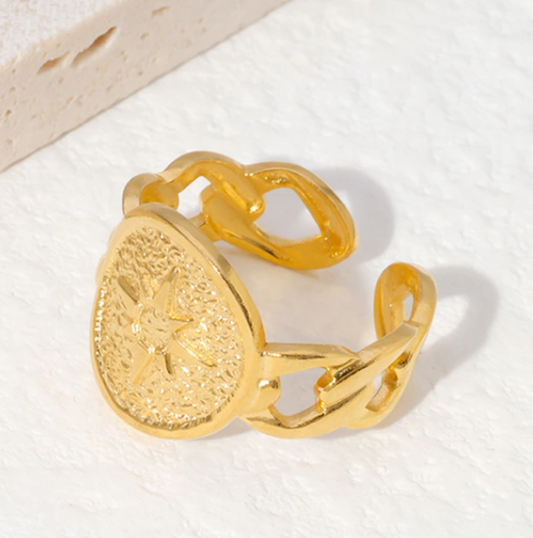 NORI CHAIN STAR ADJUSTABLE RING