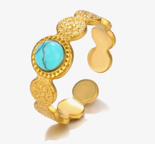 ROSIE NATURAL STONE ADJUSTABLE RING