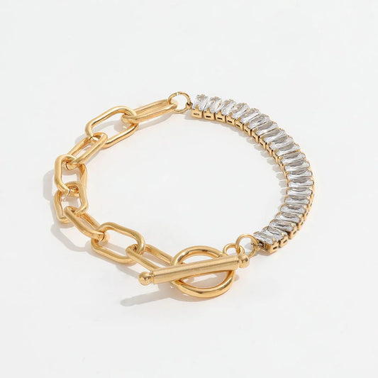 EVE HALF CHAIN HALF CRYSTAL BRACELET