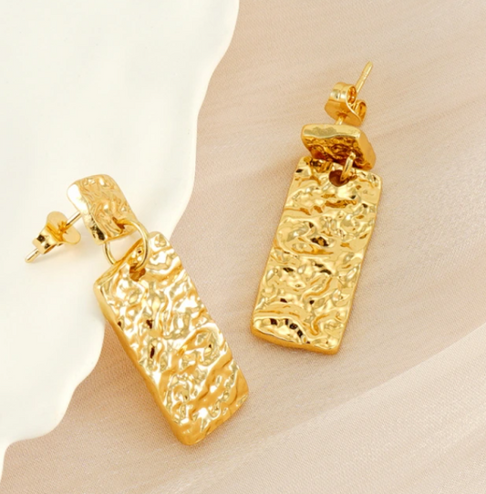 AUREA GEOMETRIC HAMMERED EARRINGS