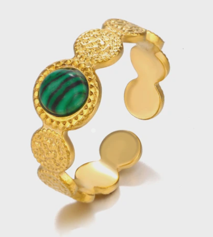 ROSIE NATURAL STONE ADJUSTABLE RING