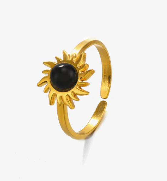 SUN NATURAL STONE ADJUSTABLE RING