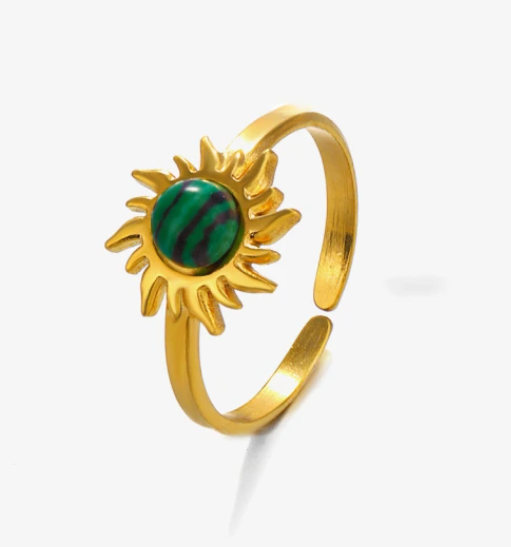 SUN NATURAL STONE ADJUSTABLE RING