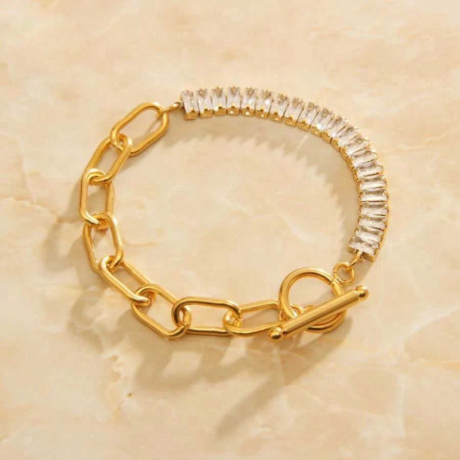 EVE HALF CHAIN HALF CRYSTAL BRACELET