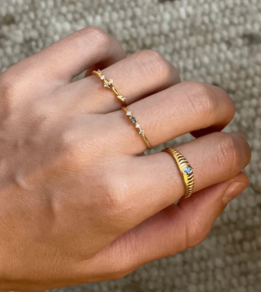 ANI DAINTY MULTICOLOR STAKING RINGS