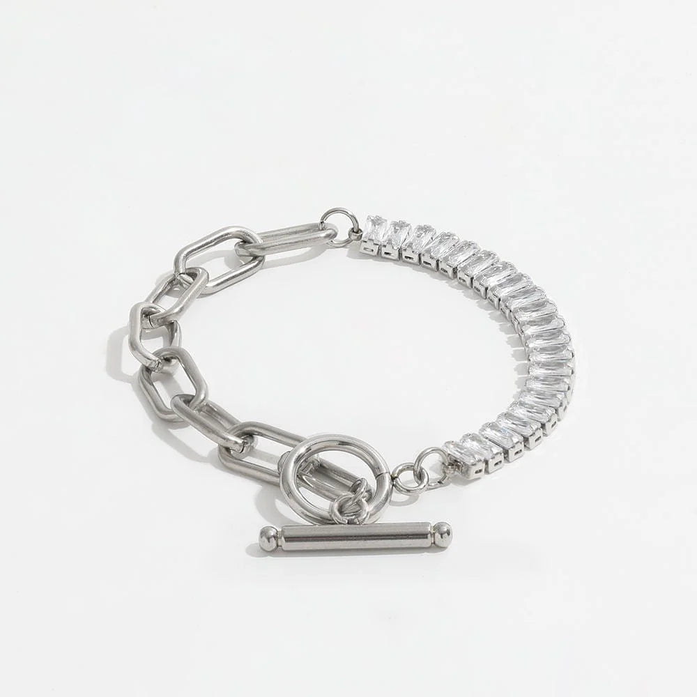 EVE HALF CHAIN HALF CRYSTAL BRACELET